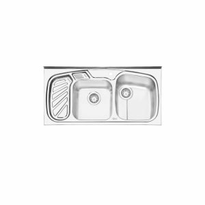 سینک ظرفشویی ایلیا استیل مدل 1020 با دو لگن و طراحی فانتزی روکار