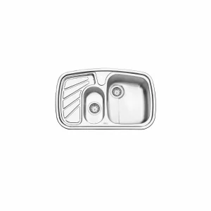 سینک ظرفشویی ایلیااستیل مدل 2020 با ابعاد 100×50 سانتیمتر، استیل ضدزنگ و طراحی دو لگنه