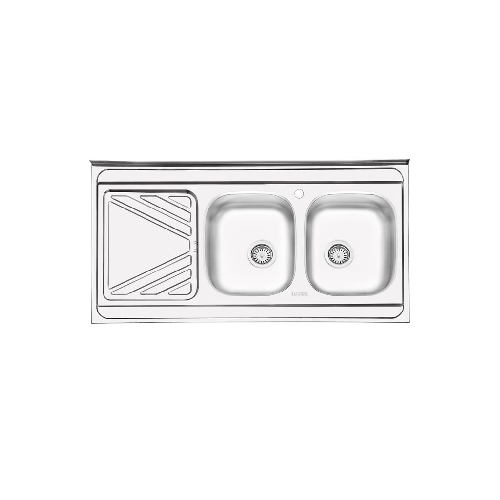 سینک ظرفشویی ایلیا استیل مدل 3028 با طراحی نیمه فانتزی روکار
