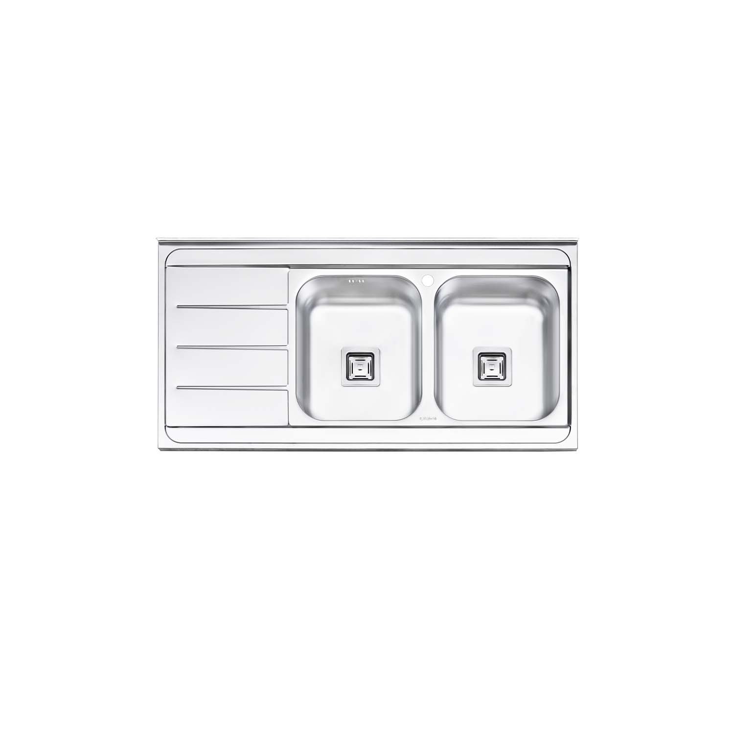 سینک ظرفشویی ایلیا استیل مدل 3060 با طراحی نیمه فانتزی و دو لگن