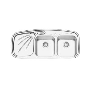 سینک ظرفشویی ایلیا استیل مدل 4013 با طراحی نیمه فانتزی توکار