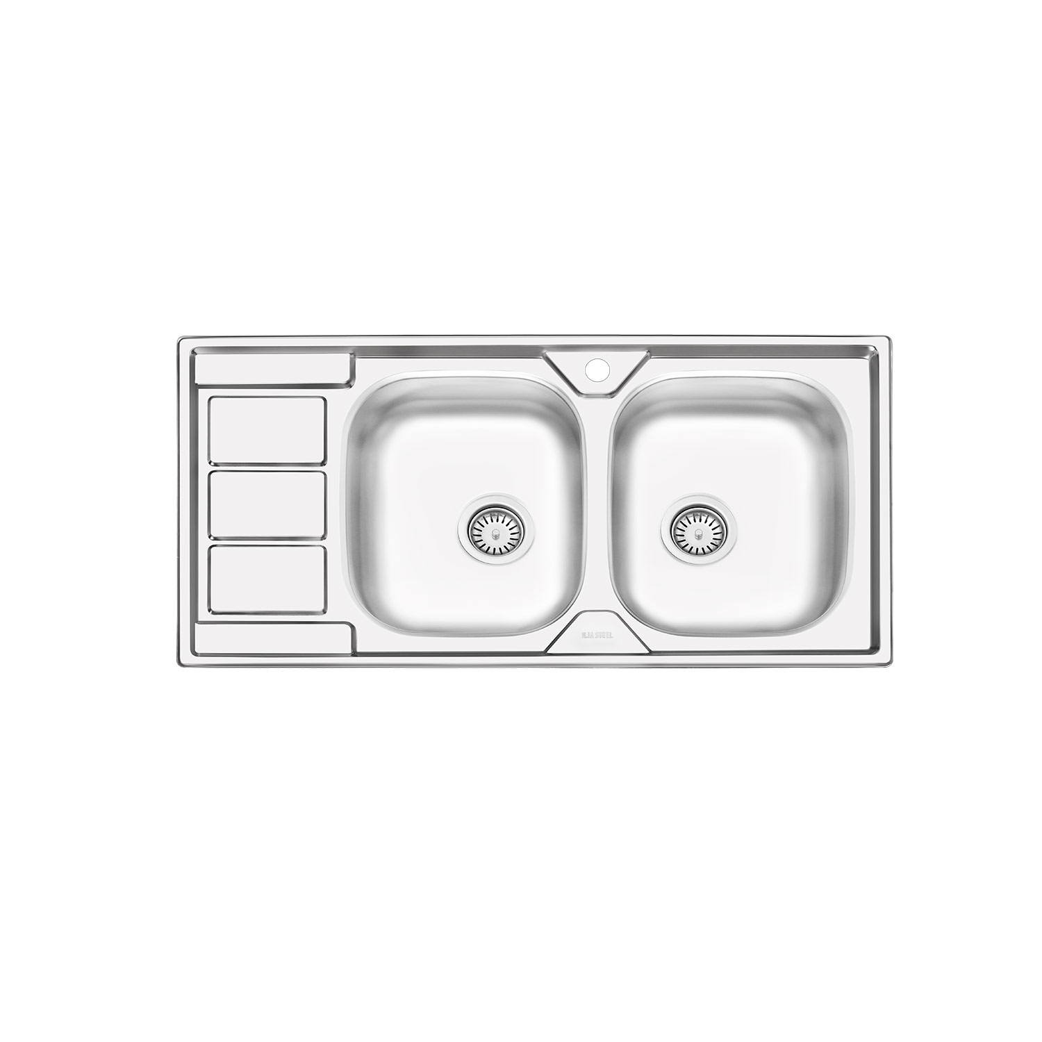 سینک ظرفشویی ایلیا استیل مدل 4051 با طراحی نیمه فانتزی توکار