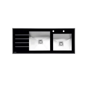 سینک ظرفشویی مدل 8021 ایلیا استیل با طراحی شیشه‌ای و استیل ضد زنگ