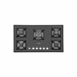 اجاق گاز رومیزی ایلیااستیل مدل G503 T با تایمر مکانیکی و صفحه شیشه‌ای مشکی - خسروی سنتر