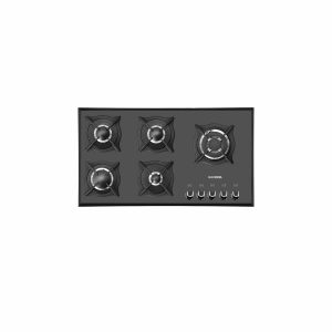 اجاق گاز رومیزی شیشه مشکی ایلیااستیل G522 با شعله وسط و شبکه چدنی - خسروی سنتر