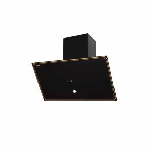 هود آشپزخانه مدل آرنیکا ایلیااستیل با طراحی مشکی و جزئیات طلایی