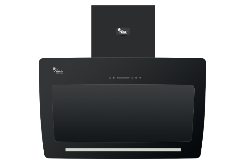 هود مورب سفید سیمر مدل گرند با طراحی شیک و نوار LED – نمای روبرو