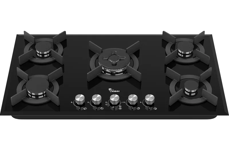 تصویر اجاق گاز رومیزی سیمر مدل G576 با صفحه شیشه‌ای مشکی و ۵ شعله