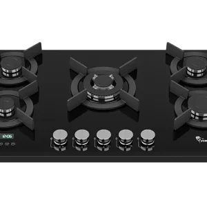 تصویر اجاق گاز رومیزی سیمر مدل G582 با تایمر دیجیتال پنج‌تایی و طراحی شیشه‌ای مشکی