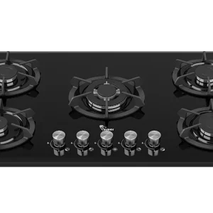 اجاق گاز رومیزی سیمر مدل G597 پنج شعله با شیشه سکوریت و ولوم فلزی زاماک