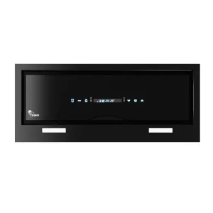 نمای نزدیک از هود مخفی سیمر مدل دایانا نصب‌شده داخل کابینت، با طراحی مشکی و چراغ‌های LED