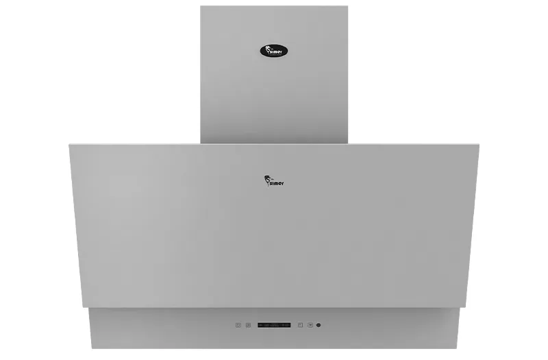 نمای کلی از هود مورب سفید سیمر مدل لاینر الترا با طراحی مدرن و شیشه سکوریت