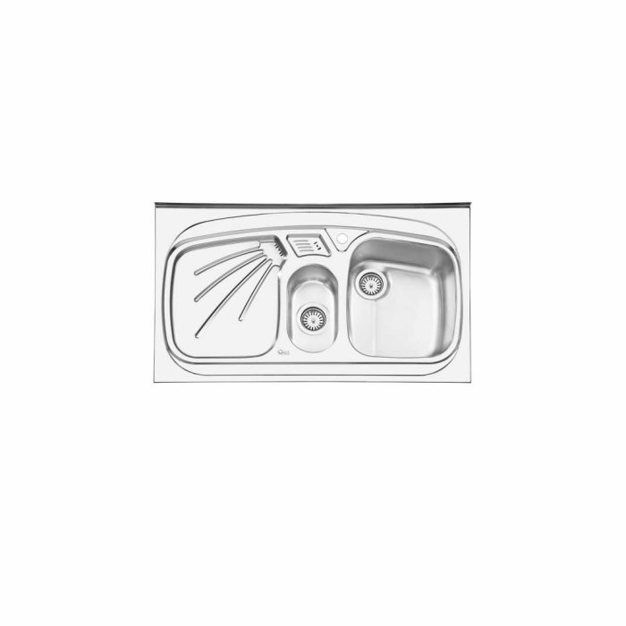 سینک ظرفشویی مدل 1012 ایلیا استیل با طراحی دو لگنه و استیل ضد زنگ
