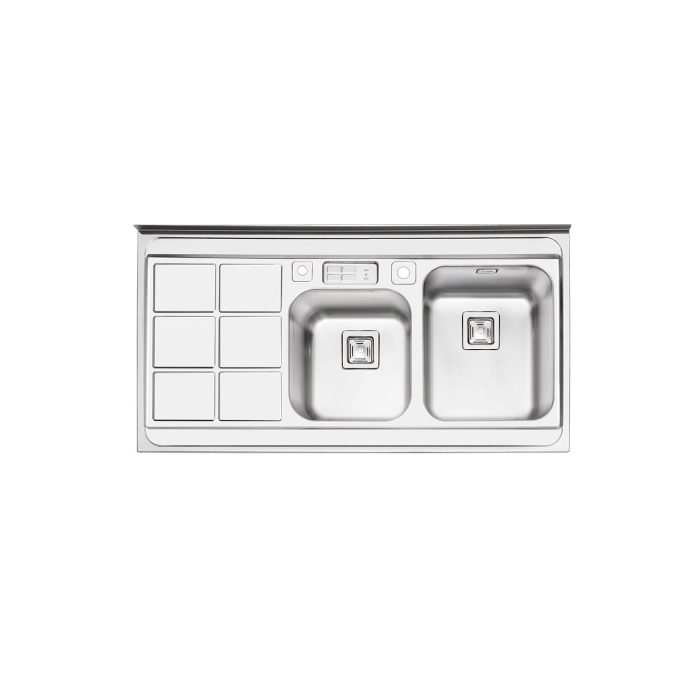 سینک ظرفشویی ایلیا استیل مدل 1065 با دو لگن و طراحی فانتزی