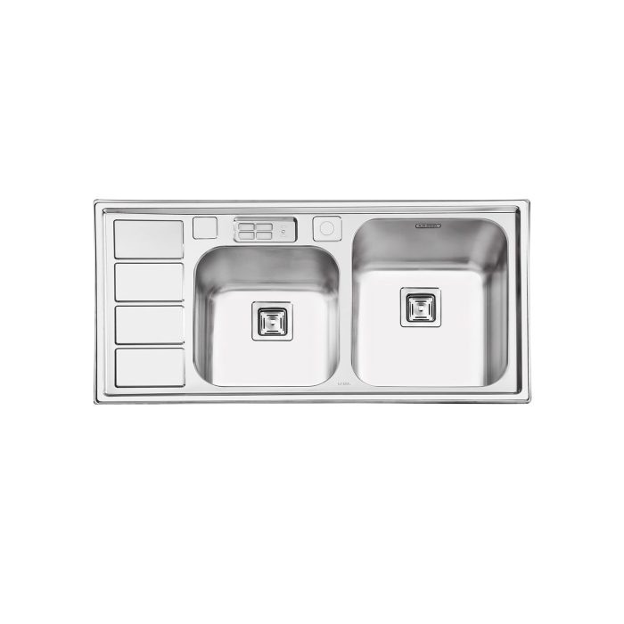 سینک ظرفشویی مدل 2052 ایلیا استیل با طراحی فانتزی توکار و استیل ضد زنگ