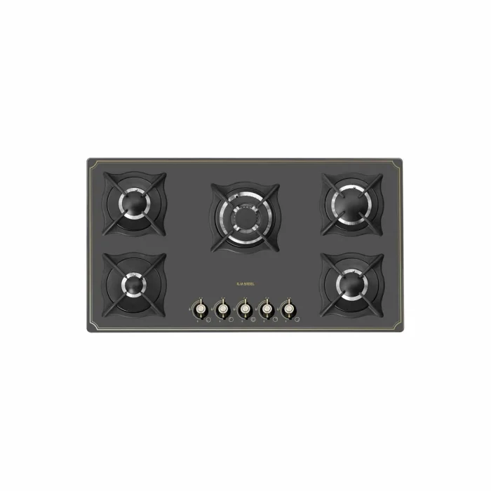 اجاق گاز رومیزی ایلیااستیل G510 با فریم طلایی لوکس و ولوم کلاسیک - خسروی سنتر