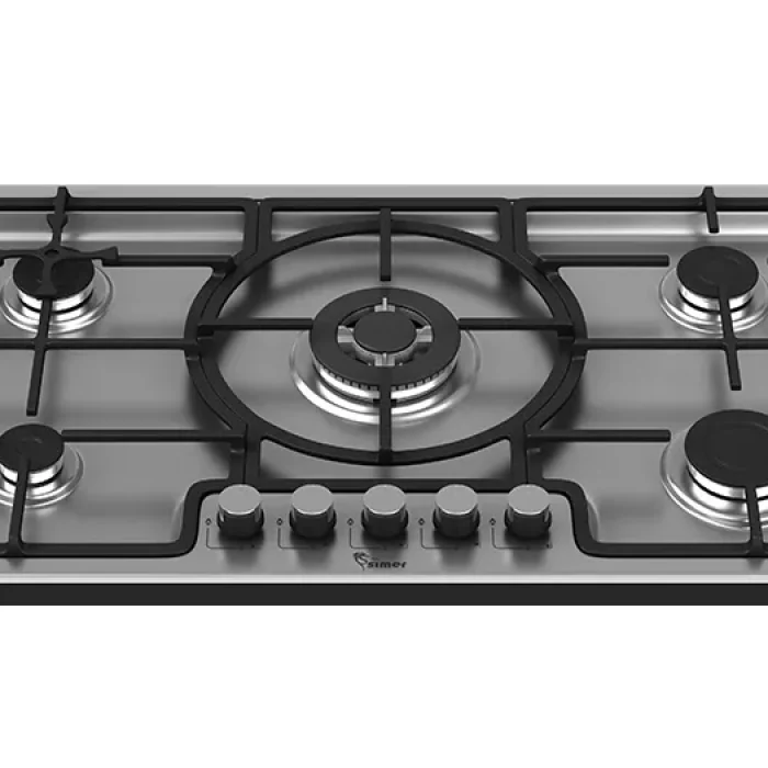 اجاق گاز رومیزی 5 شعله سیمر مدل S550 با پنل گالوانیزه خسروی سنتر