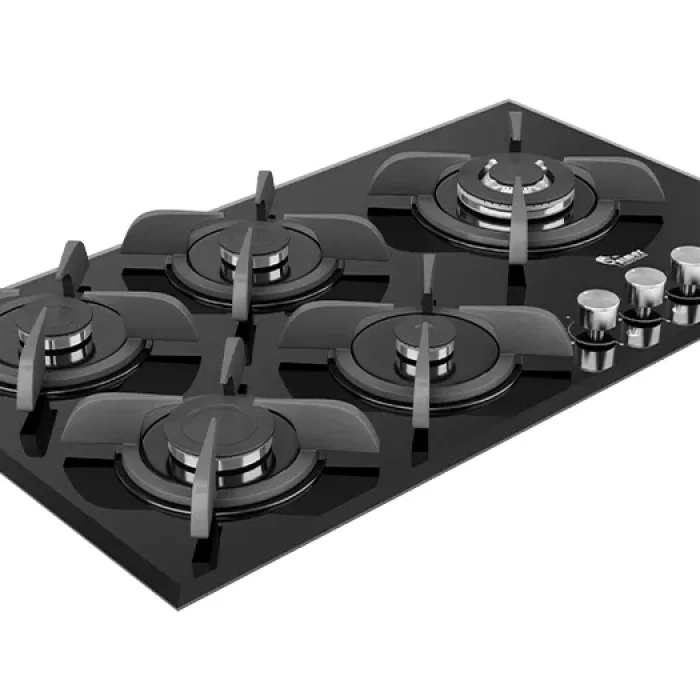 شبکه چدنی لعاب‌دار و طراحی شیشه‌ای اجاق سیمر مدل G571