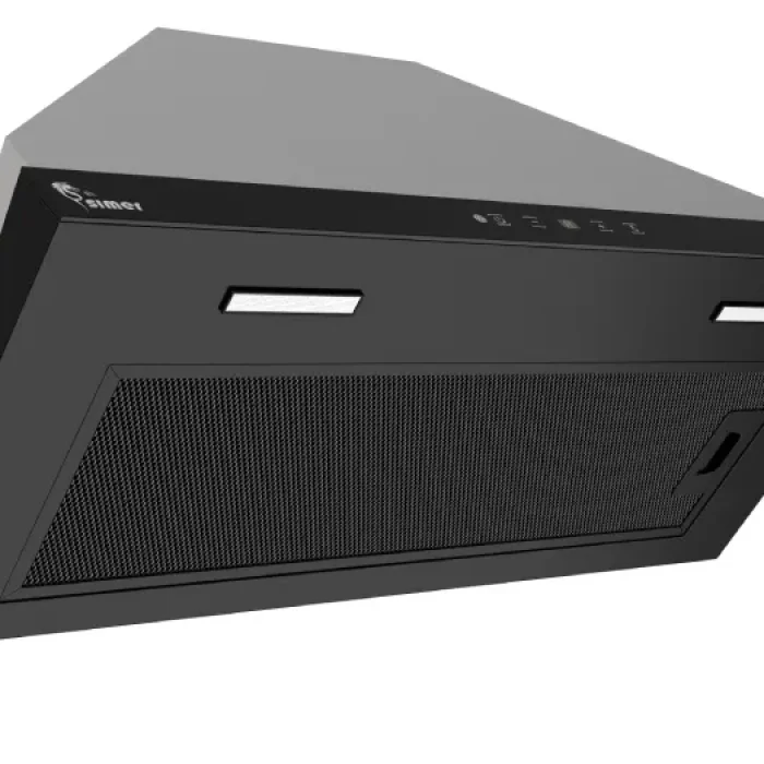 هود آشپزخانه مخفی سیمر مدل لورا دارای موتور فلزی چهار دور با پروانه پلاستیکی نسوز ABS و مجهز به ترموگارد حرارتی